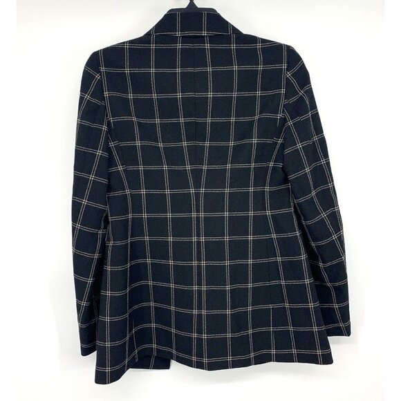 Bar III Blazer Black Windowpane Plaid Double Breasted Open Front - Picture 7 of 9